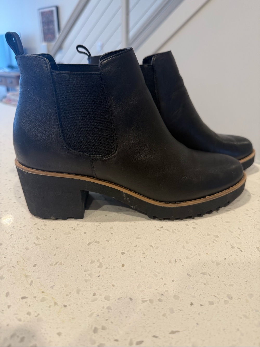 Caslon Women's Black Chelsea Ankle Booties with Block Heel